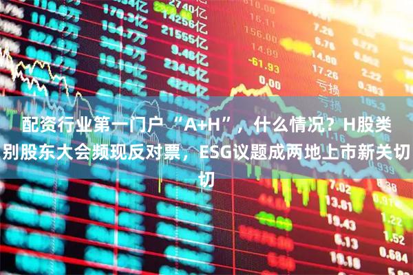 配资行业第一门户 “A+H”，什么情况？H股类别股东大会频现反对票，ESG议题成两地上市新关切