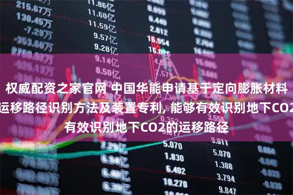 权威配资之家官网 中国华能申请基于定向膨胀材料的地下CO2运移路径识别方法及装置专利, 能够有效识别地下CO2的运移路径